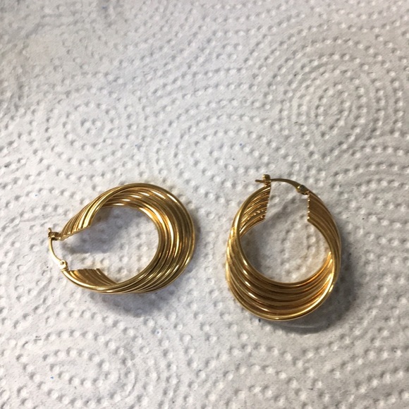 Yellow gold earrings - Picture 3 of 5